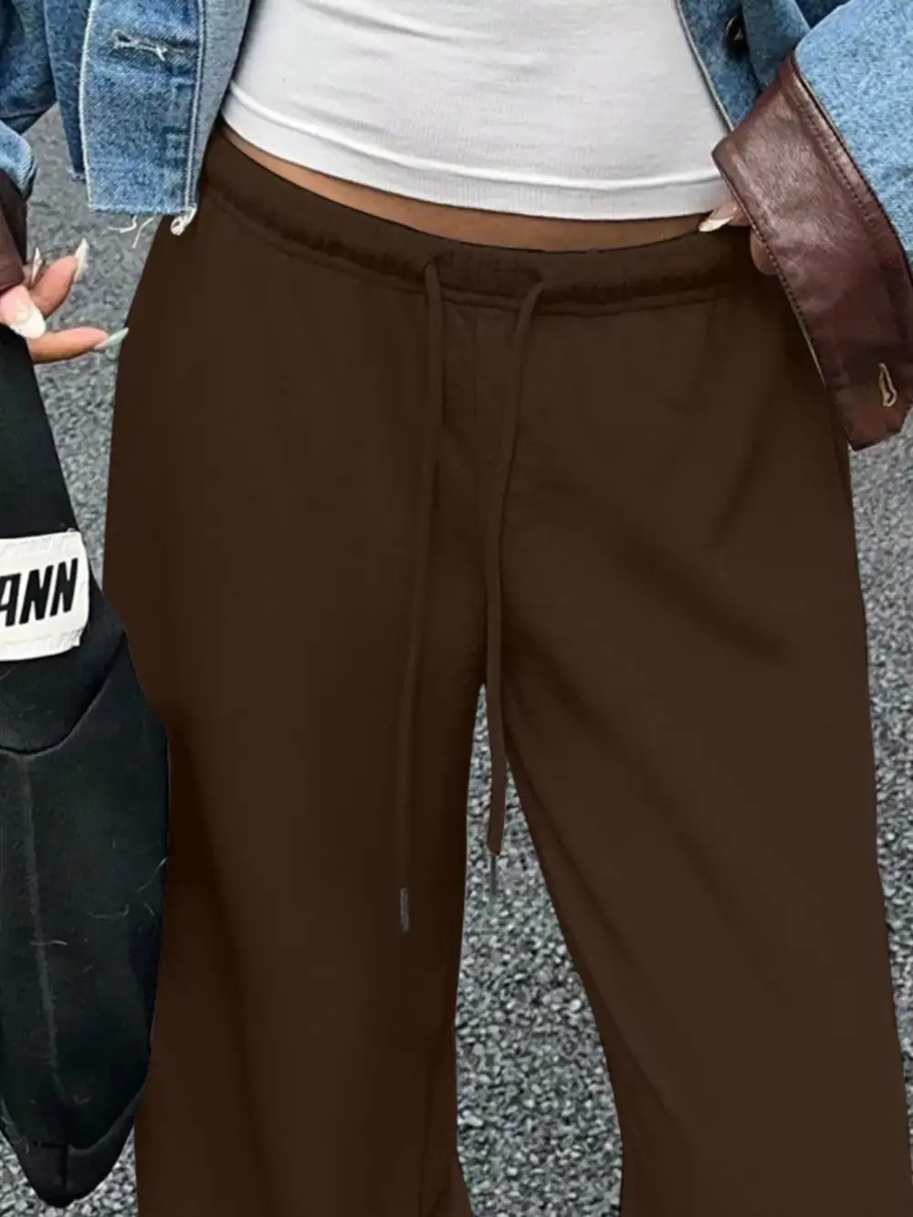 Wide-Leg Drawstring Pocketed Sweatpants