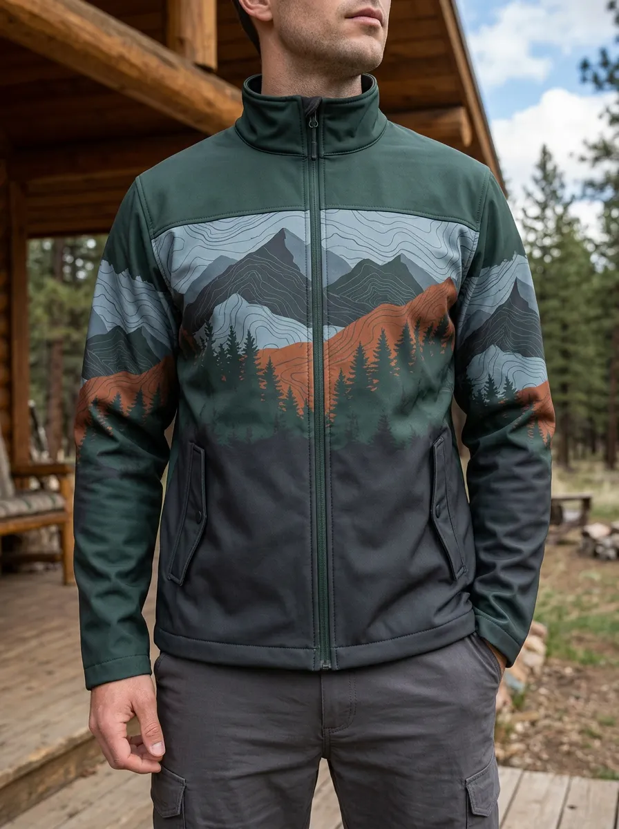 Men's Outdoor Adventure Mountain Forest Rugged Journey Jacket