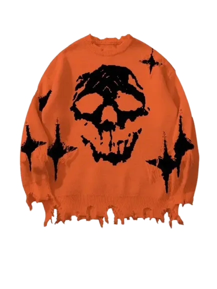 Men's Ripped Drop Shoulder Sweater, Loose Casual Street Soft Comfy Long Sleeve Round Neck Jumper for Fall