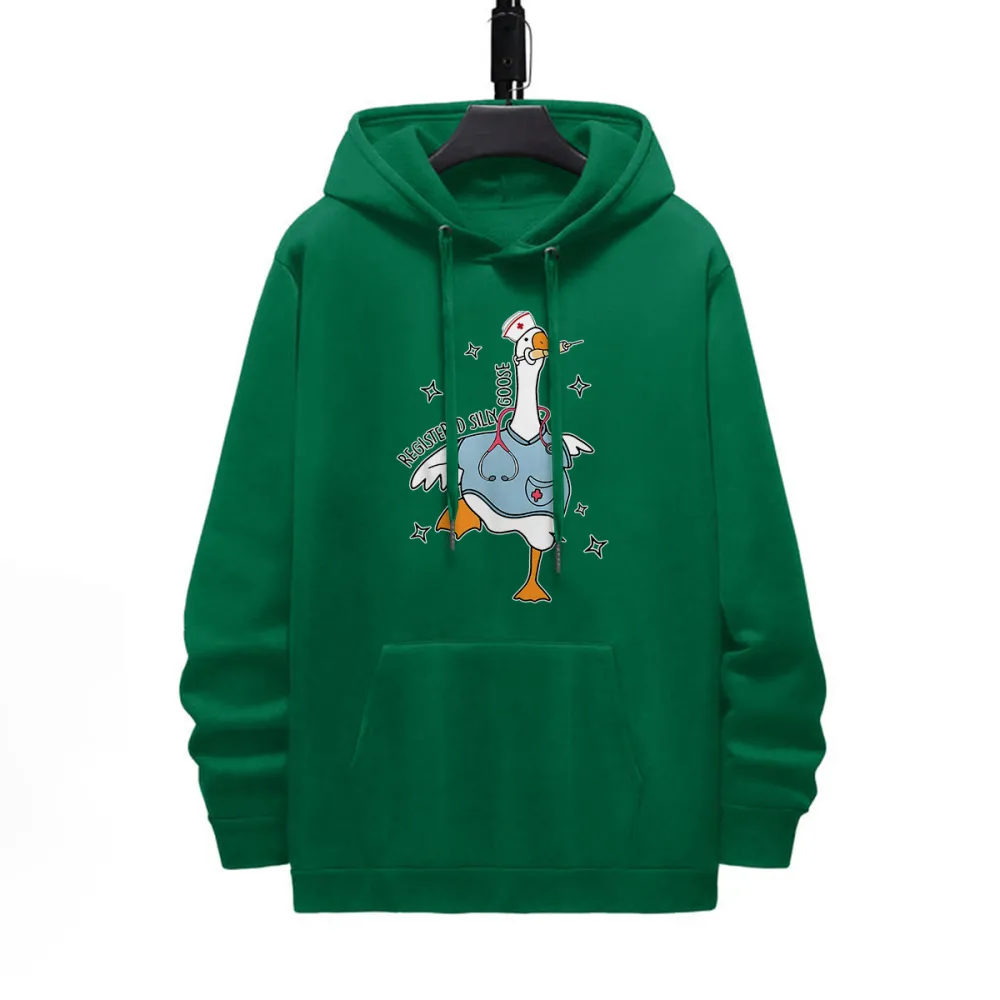 Doctor Goose Pattern Printed Hoodie