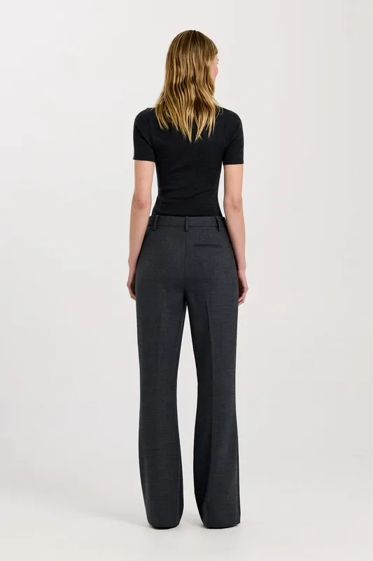 Gray Tailored Flare Trouser