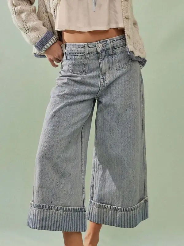 Utility Wide Leg Denim Jeans