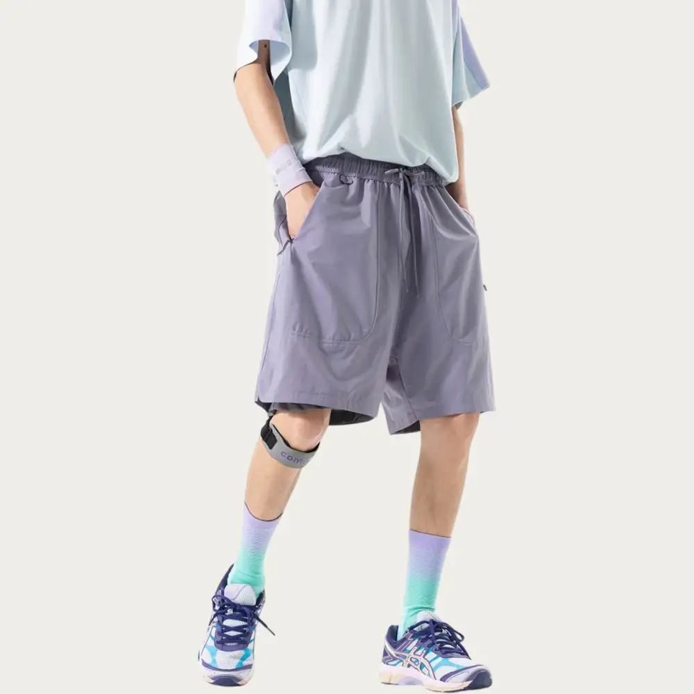 Relaxed Drawstring Side-Pocket Lightweight Men's Athletic Shorts