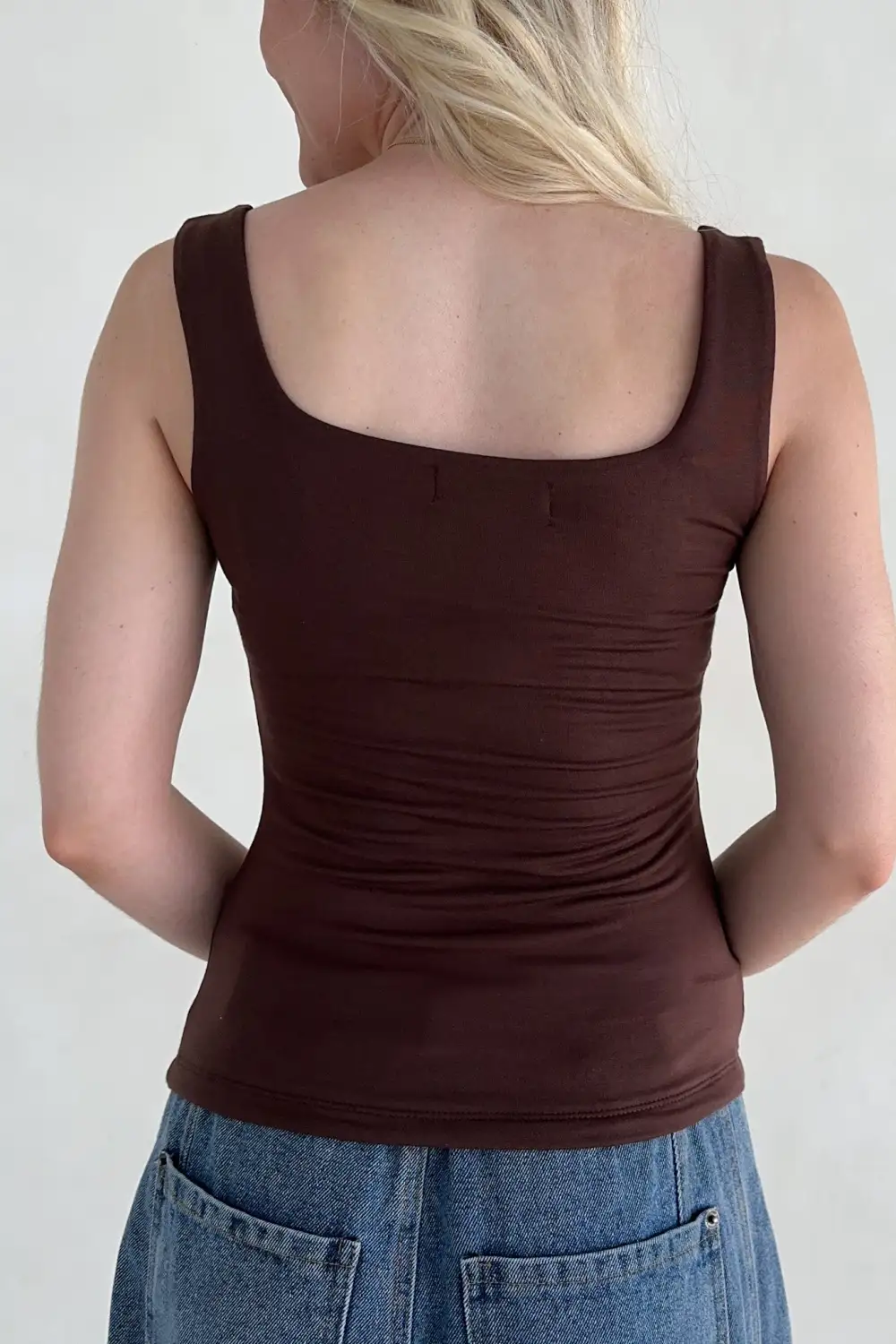 Relaxed Fit Soft Square Neck Tank Top