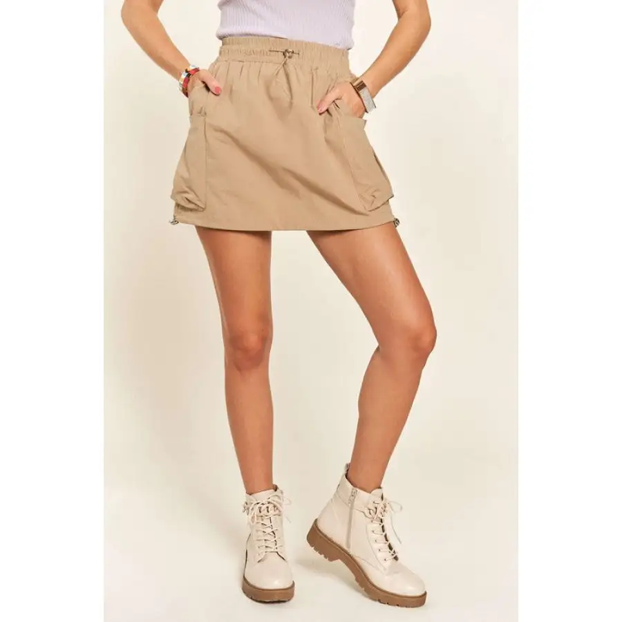 Modern Drawstring Skort with Pockets
