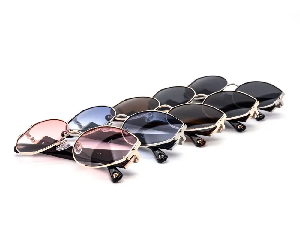 12-Pack Luxury Metal Oval Gradient Sunglasses