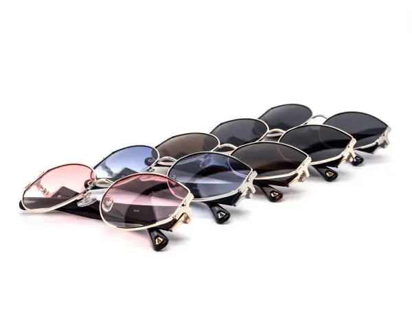 12-Pack Luxury Metal Oval Gradient Sunglasses