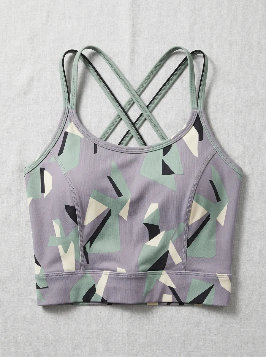 Women's Yoga Fitness Geometric Abstract Printed Sports Bra