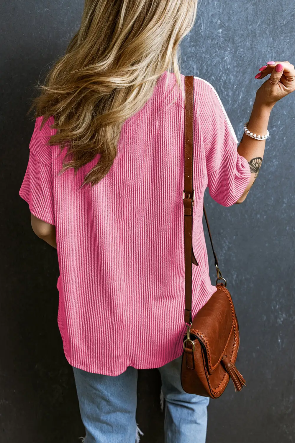 Rose Red Color Block Patch