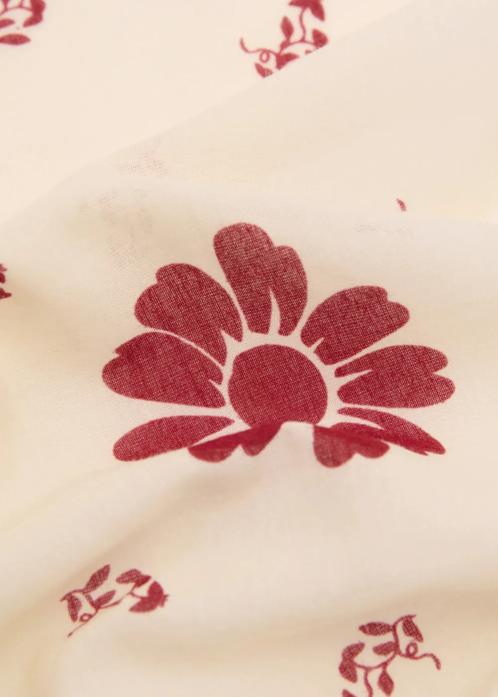 Casual Style Floral-Print Cotton Scarf