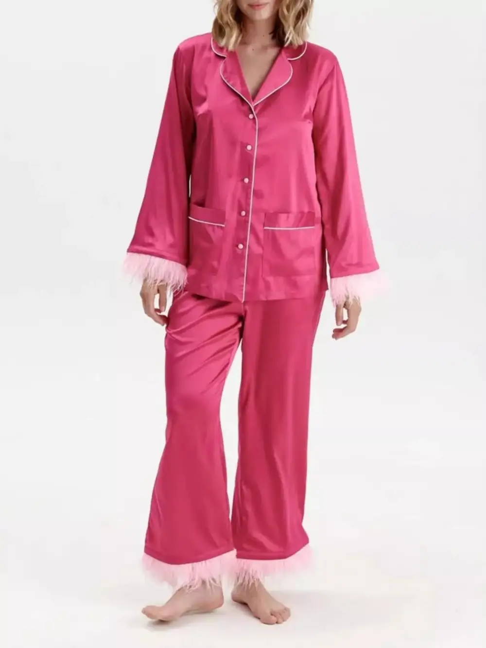 Tassel Cuffs Comfortable Everyday Pajama Set
