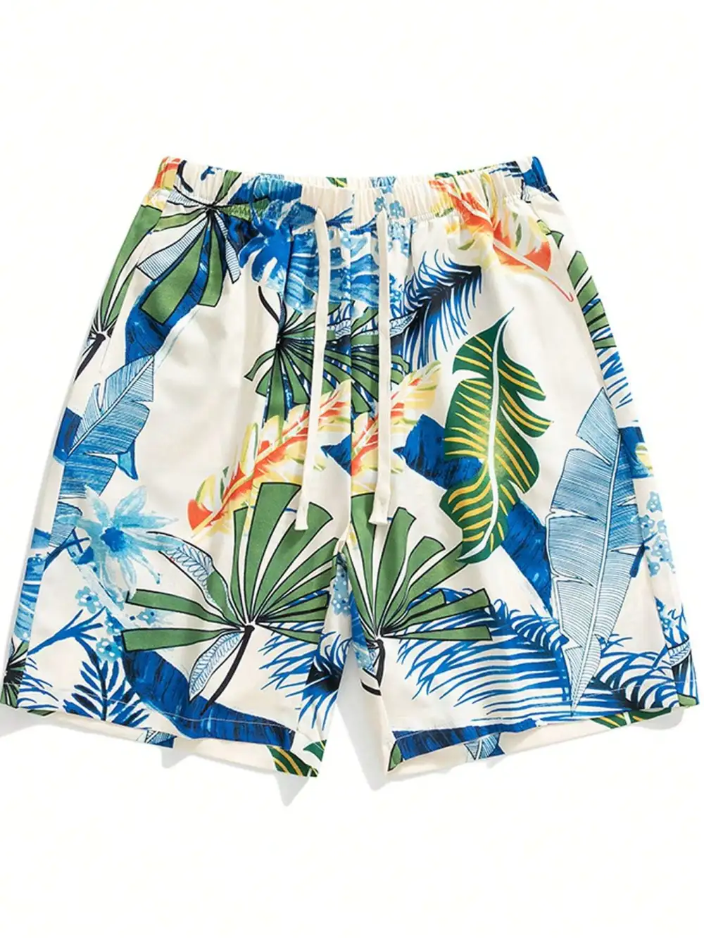 Men's Woven Fabric Drawstring Swim Trunks