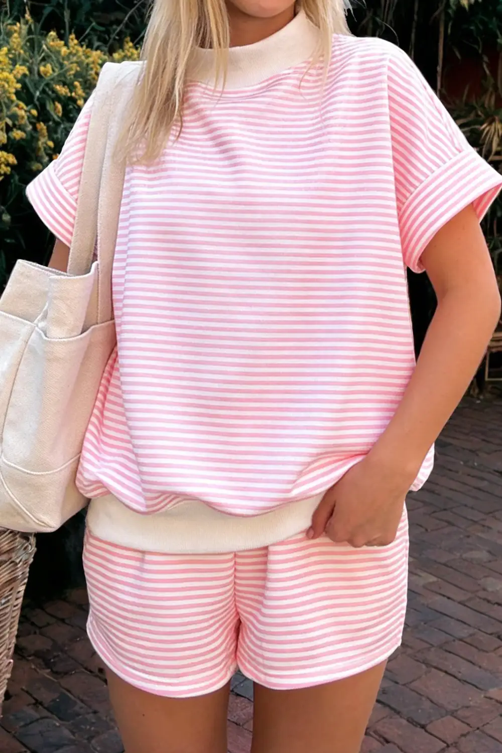 Sleeve Relaxed Shorts Lounge Set Look