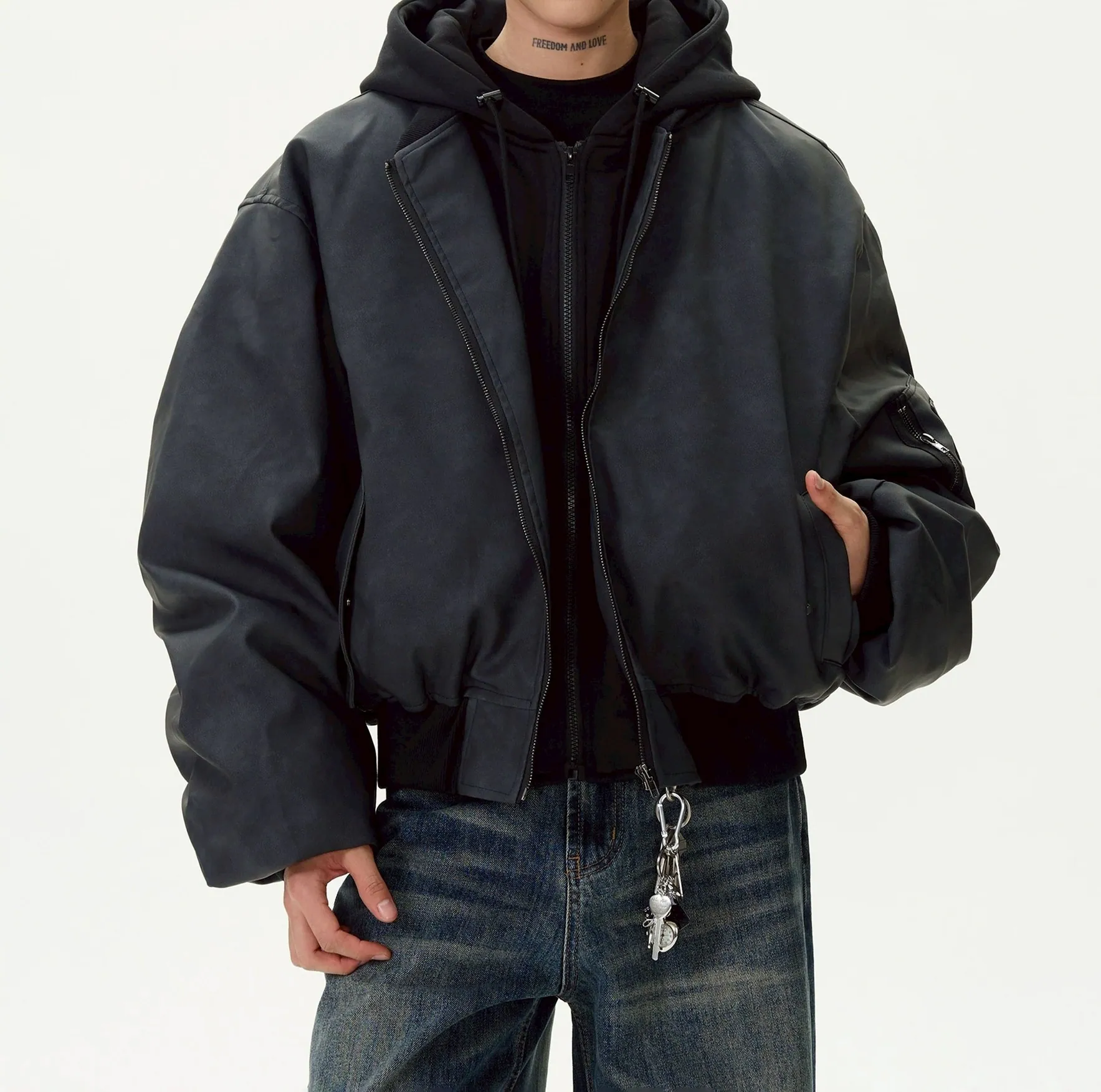 CleanFit Boxy Hooded Short Jacket