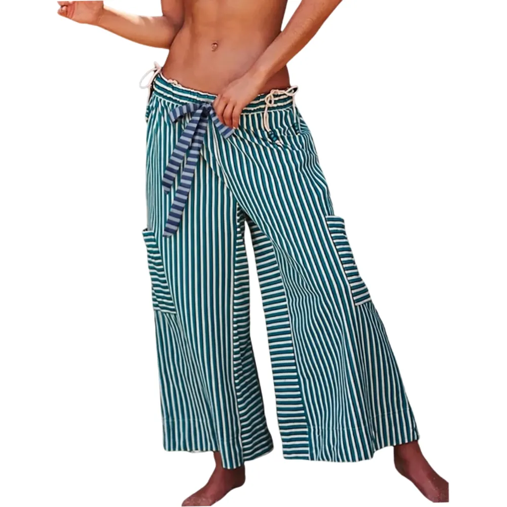 Women's Striped Wide Leg Pants