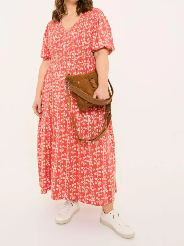 Burnt Orange Danielle Midi Dress