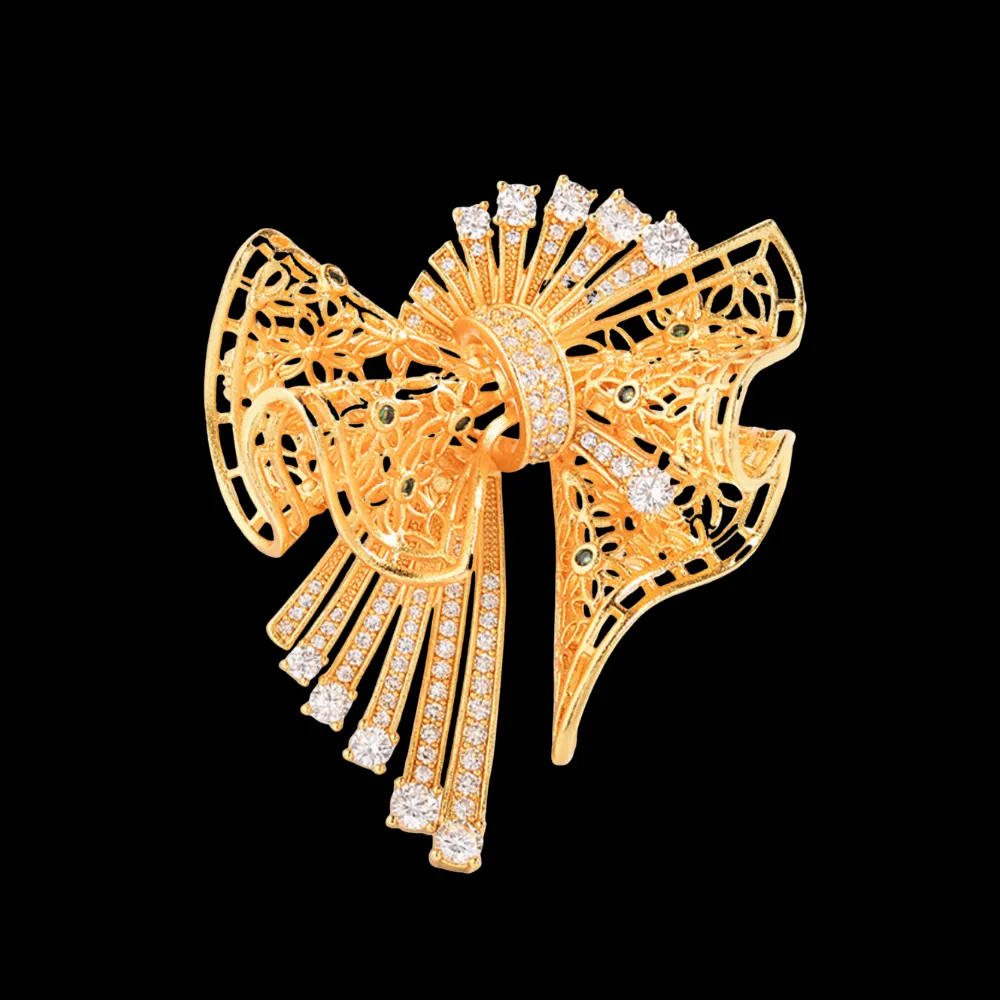 Art Deco Ribbon Brooch
