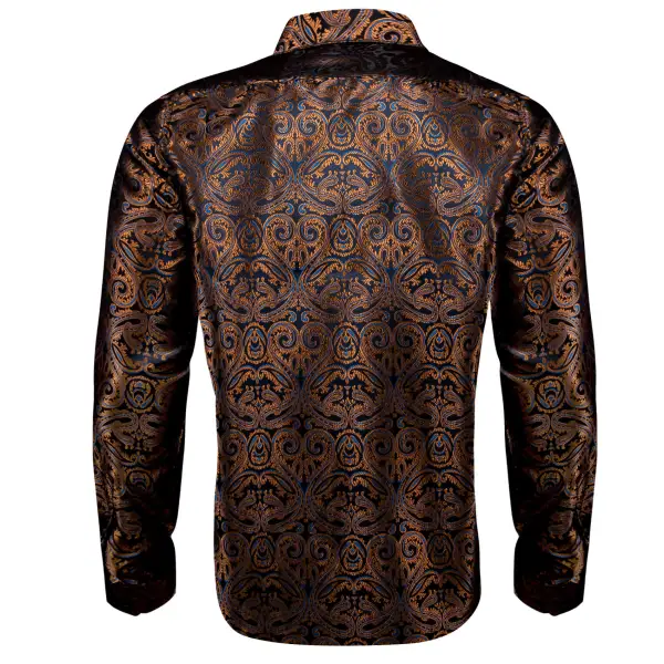 Refined Paisley Long Sleeve Silk Dress Shirt