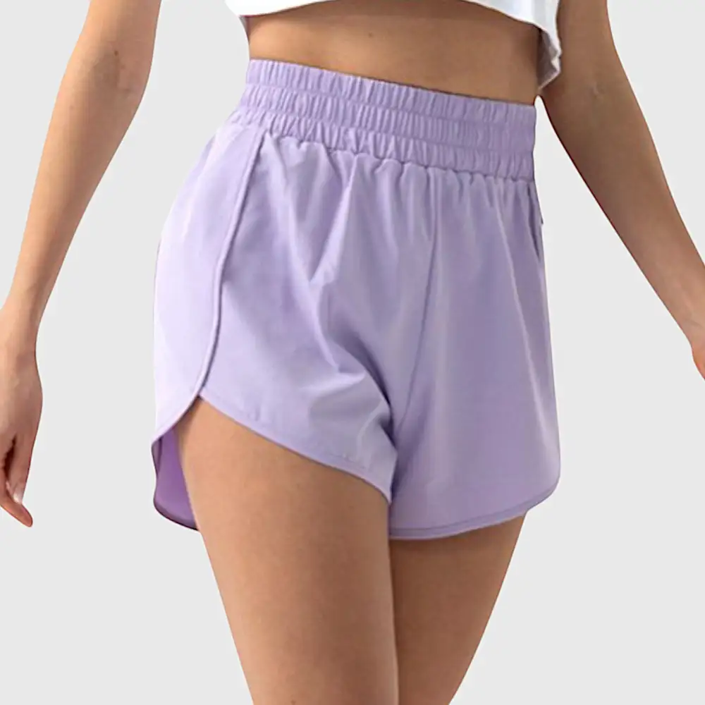 High-Waist Elastic-Waist Lightweight Running Shorts