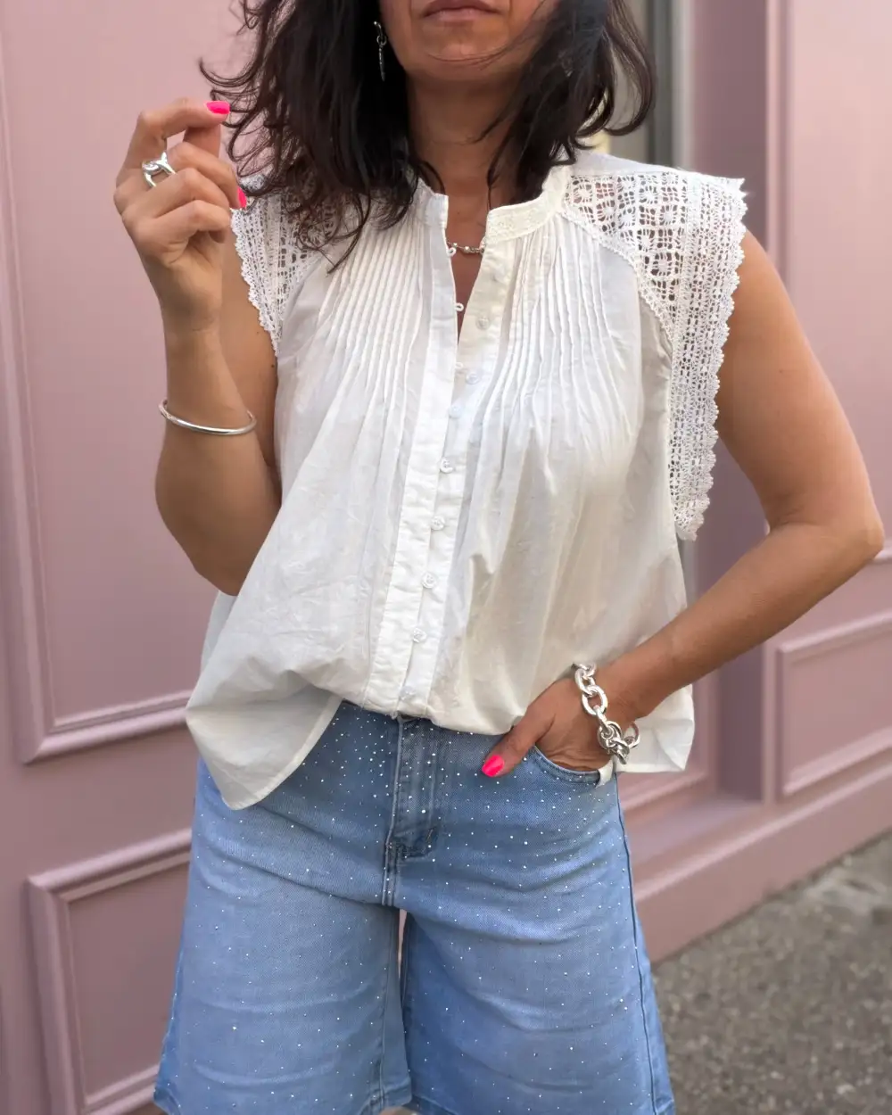 Classic Cotton Embroidered Blouse
