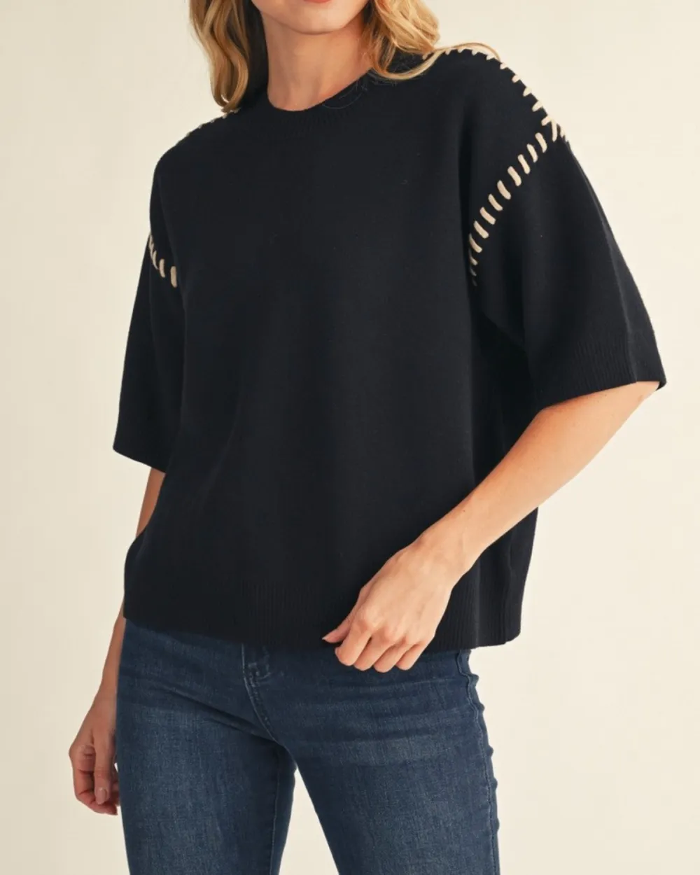 Whipstitch Detailed Sweater
