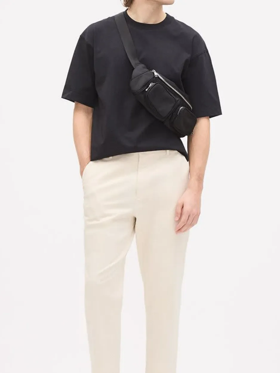 Black Oversized Short-Sleeve Crew-Neck Tee