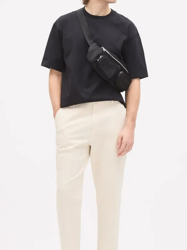 Black Oversized Short-Sleeve Crew-Neck Tee