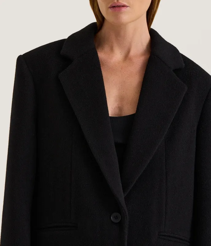 Black Wool Maxi Coat