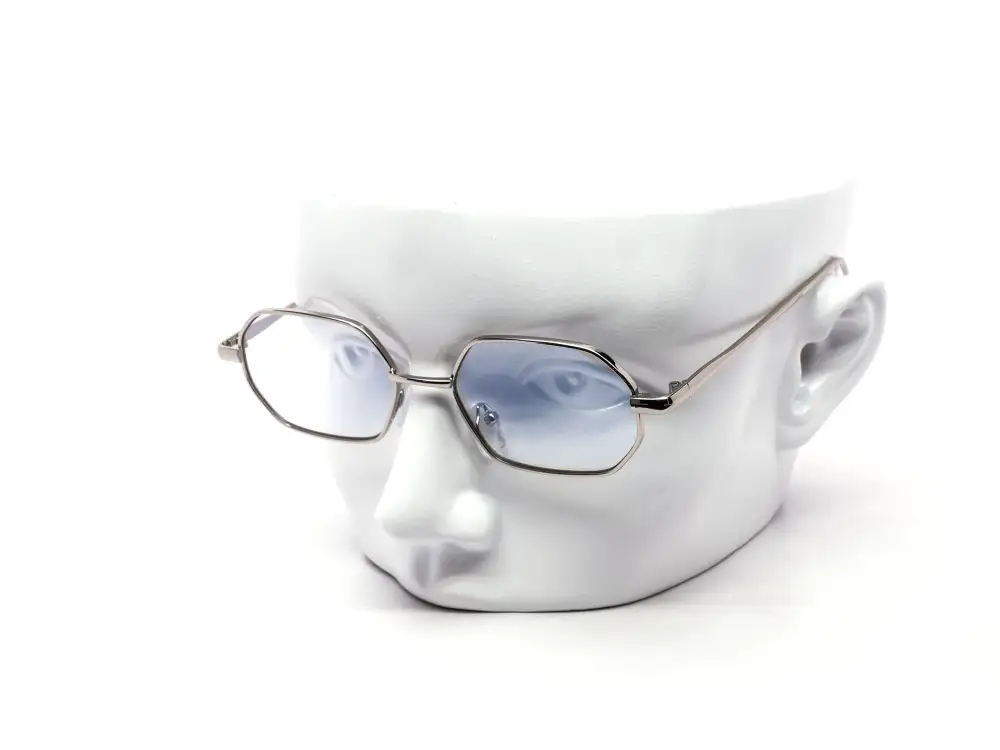 12-Pack Slim Metal Hexagon Blue Light Glasses