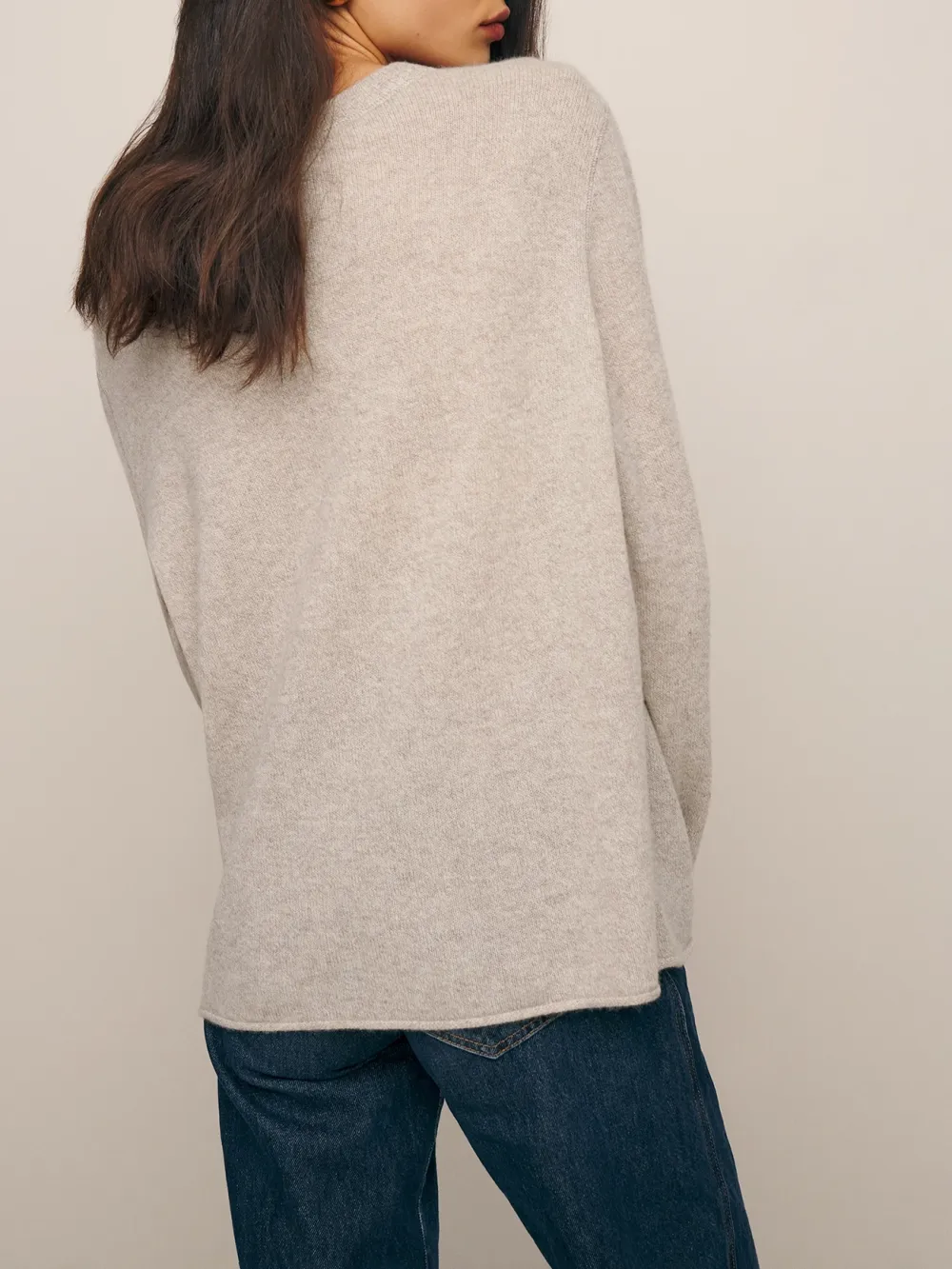 Relaxed Fit Crew Neck Knit Sweater
