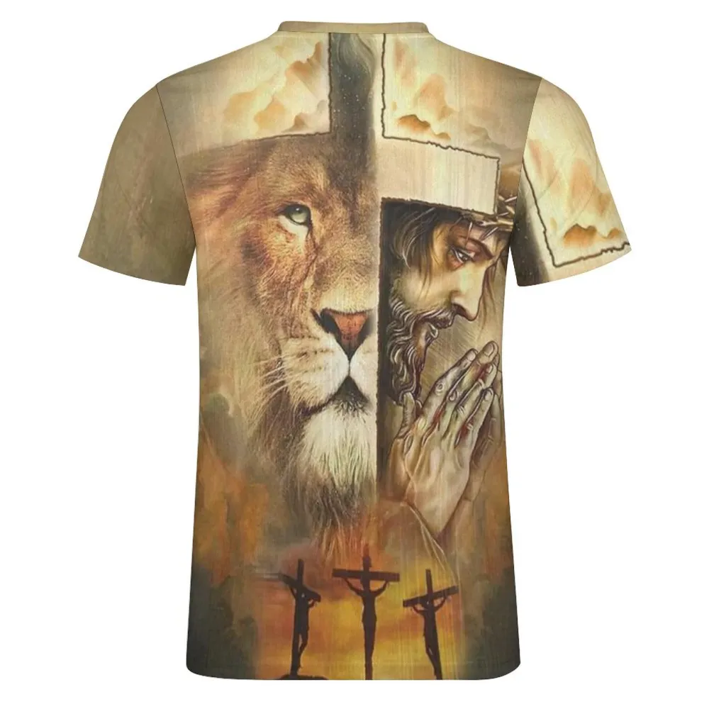 Men's Jesus Lion Print Shirt