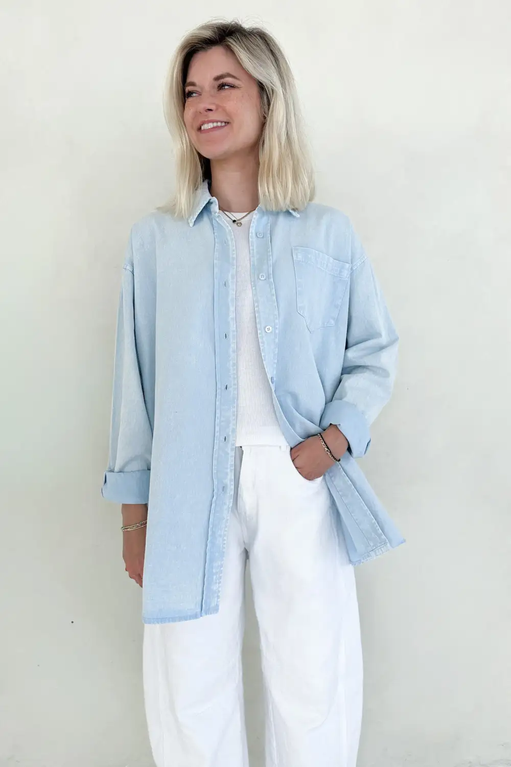 Easy Layer Denim Oversized Shirt