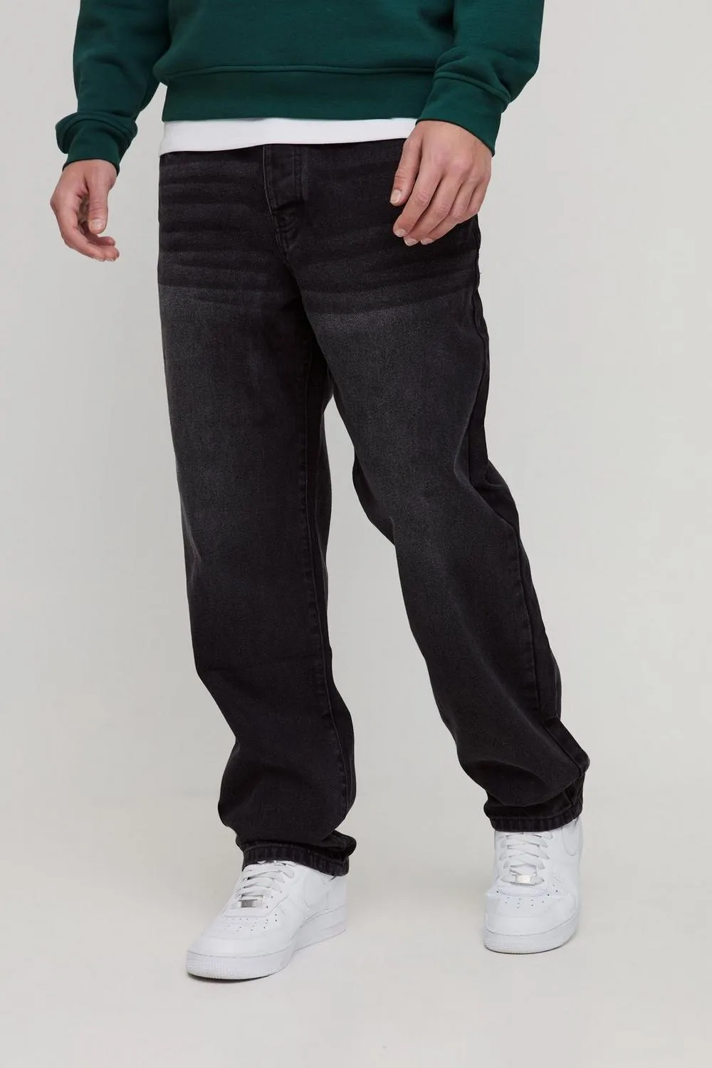 Relaxed Rigid Washed Pocket Jeans