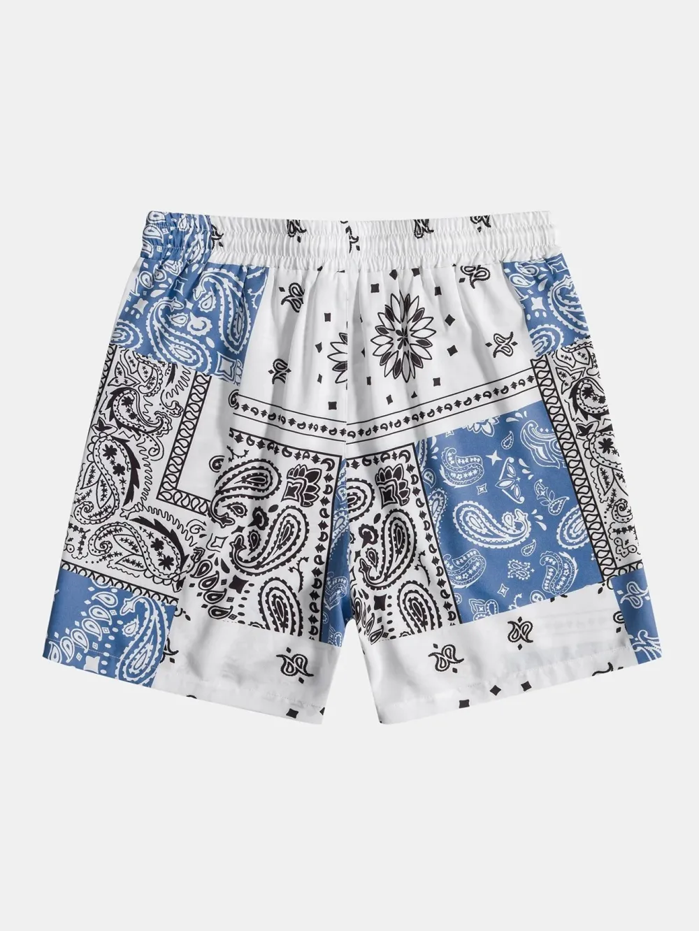 Vintage Print Drawstring Shorts