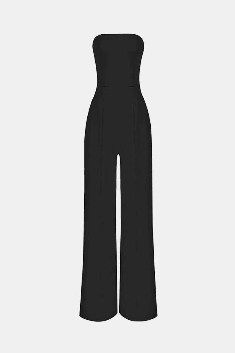 Strapless High Waisted Wide Leg Jumpsuit