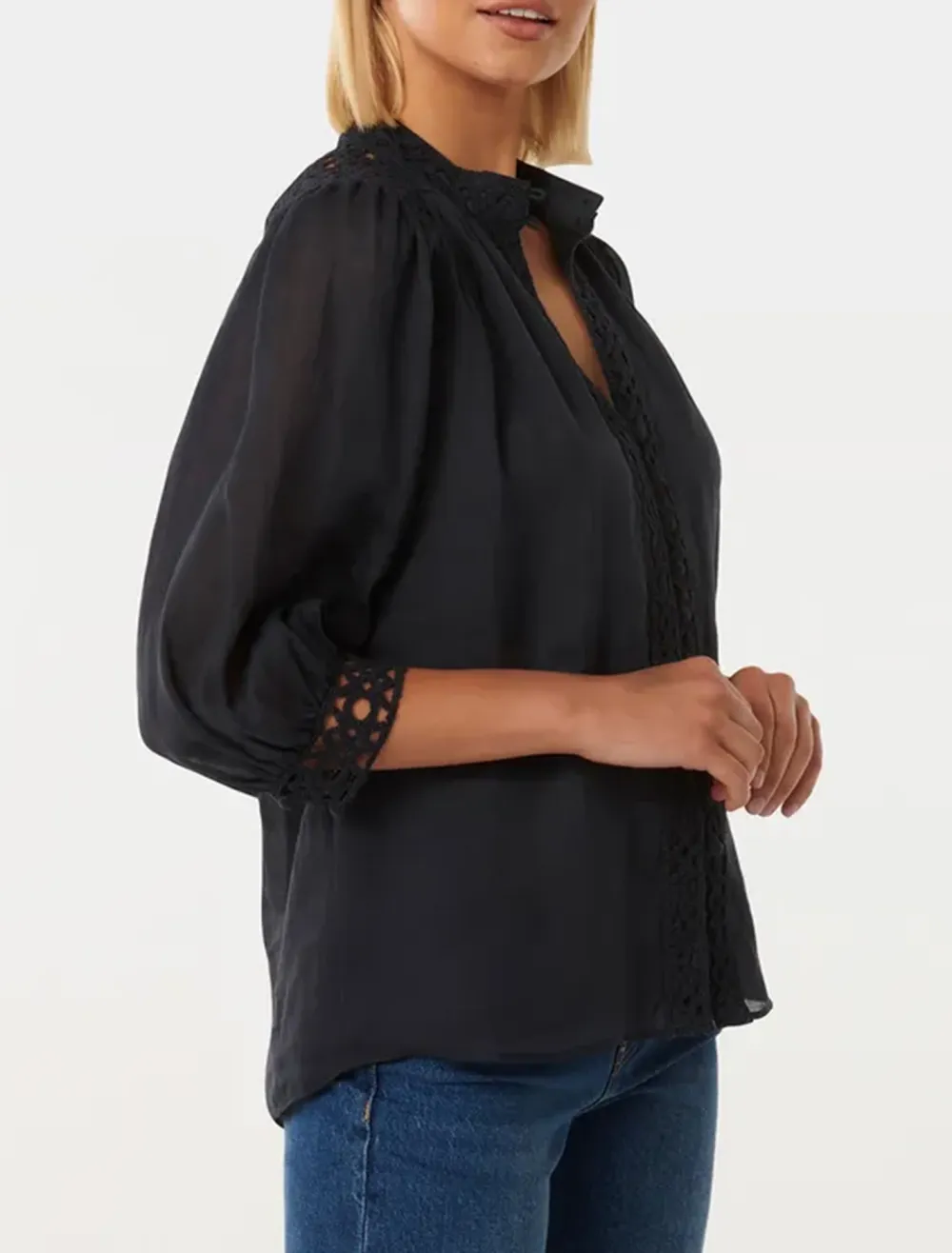 Crochet Trim Blouse