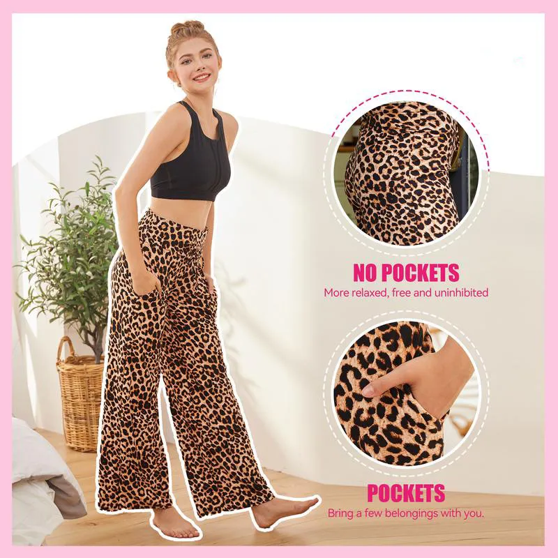 Women's Wide Leg Pants with Pockets – High waisted Loose Fit Sweatpants for Yoga
