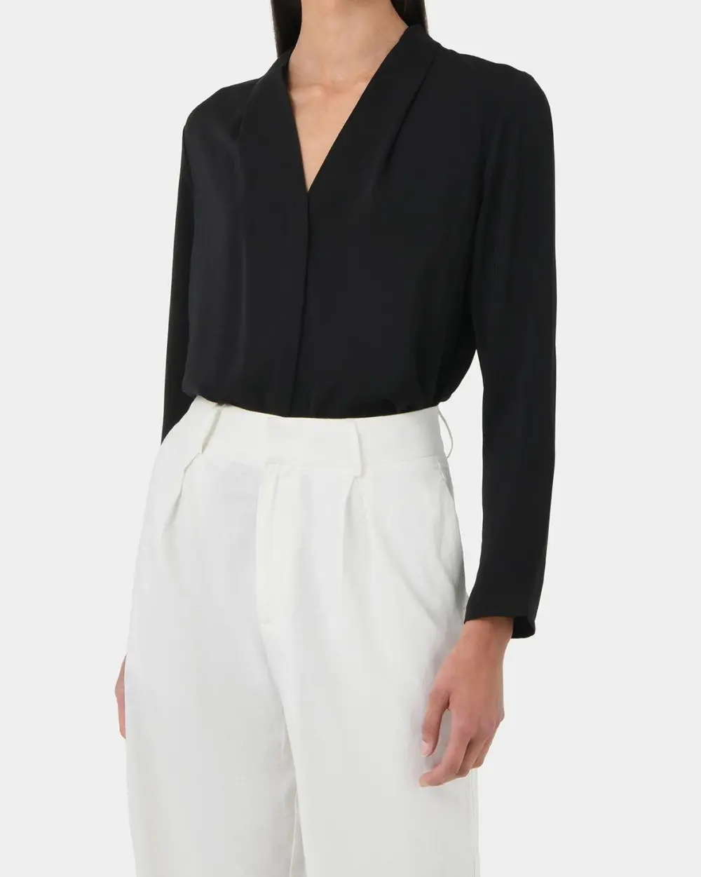 V-neckline Long Sleeve Blouse