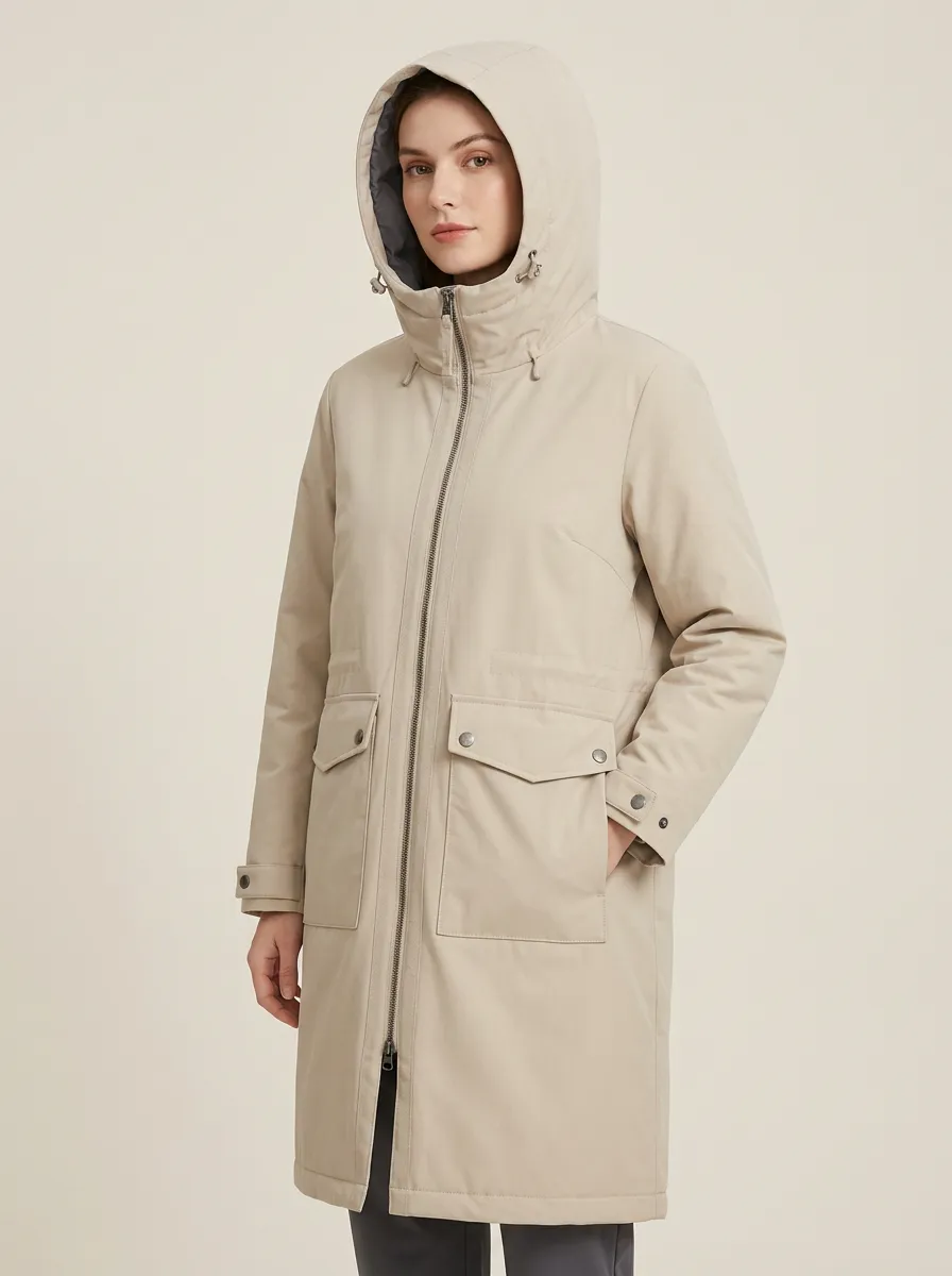 Comfy Printed Long Hooded Coat