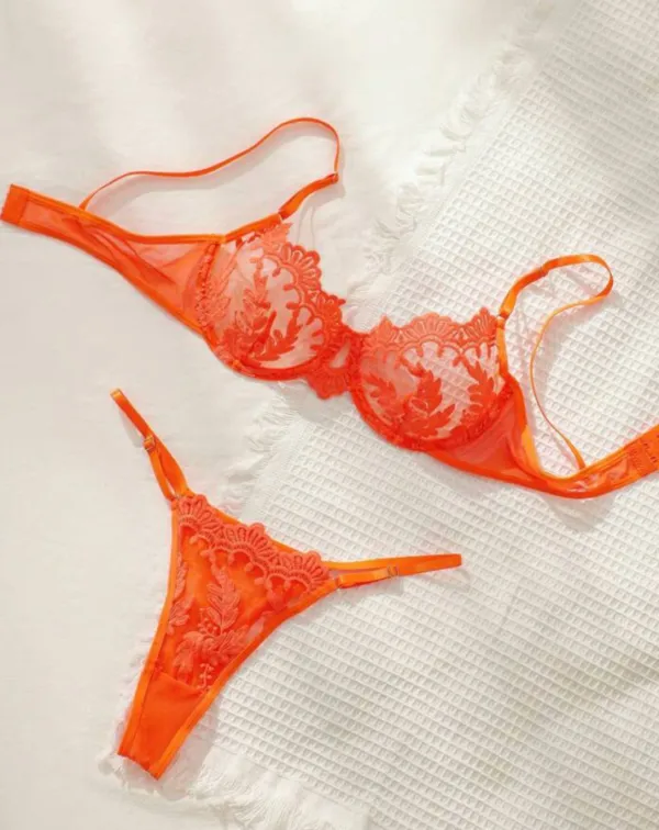 Refined Floral Sheer Lingerie Set