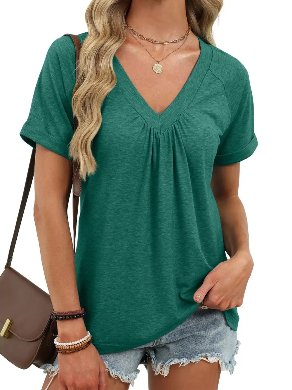 Modern Casual V-Neck Short Sleeve T-Shirt