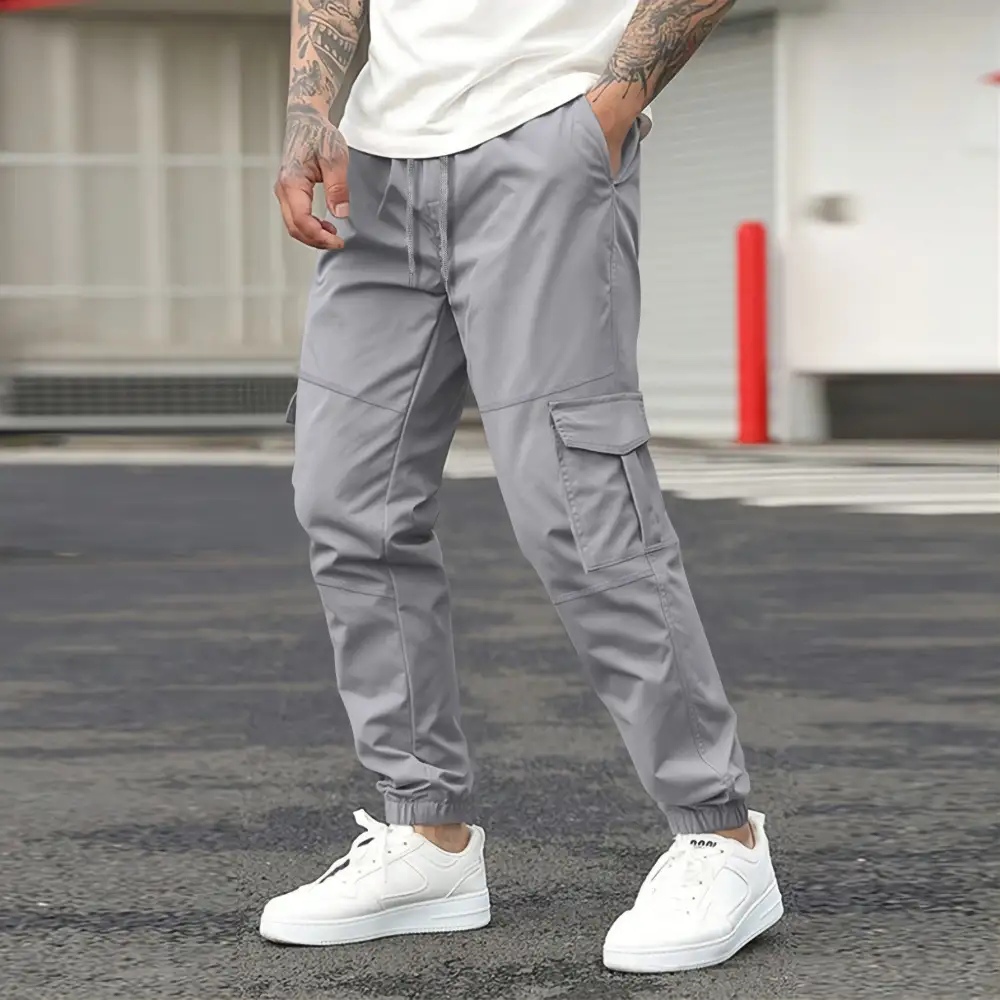 Men's Cargo Joggers with Elastic Waistband and Practical Pockets Cargo Pants