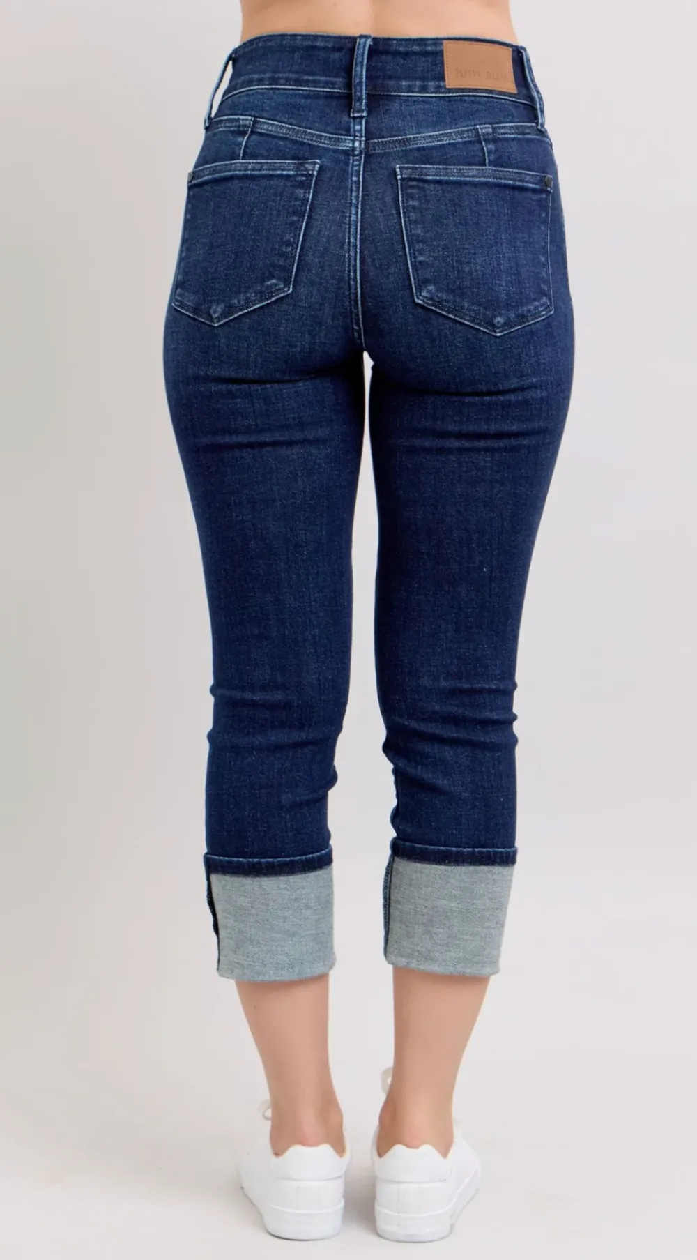 Double Waistband Denim Capri