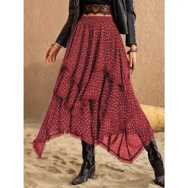 Lace Detail Layered Skirt