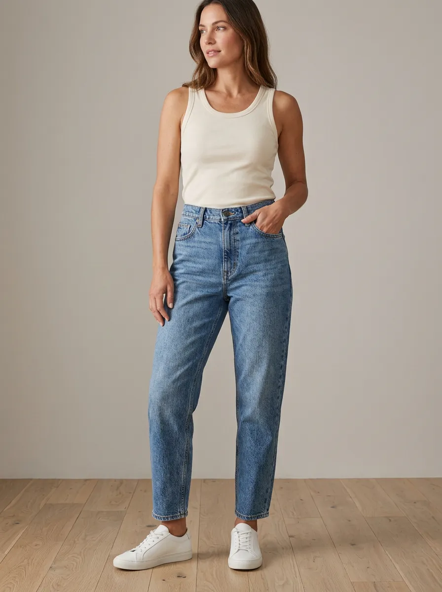 Minimalist High-Rise Denim Jeans