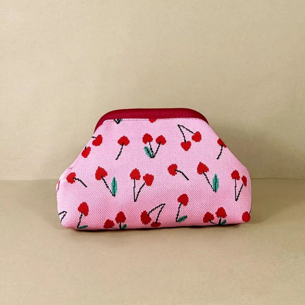 Portable Contrast Knit Clutch