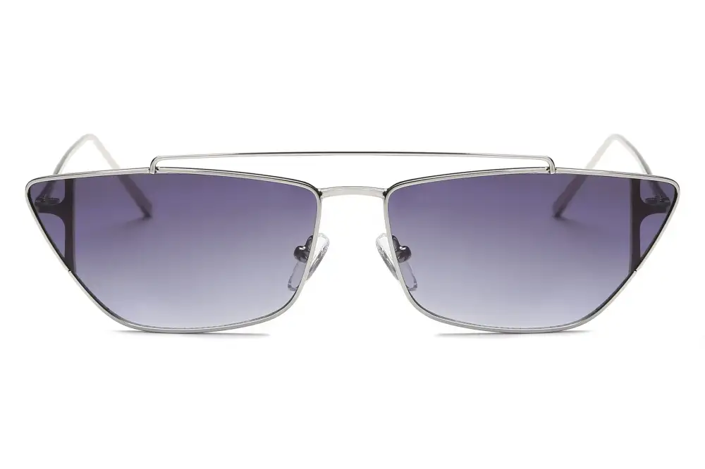 Metal Retro Flat Lens Rectangular Sunglasses