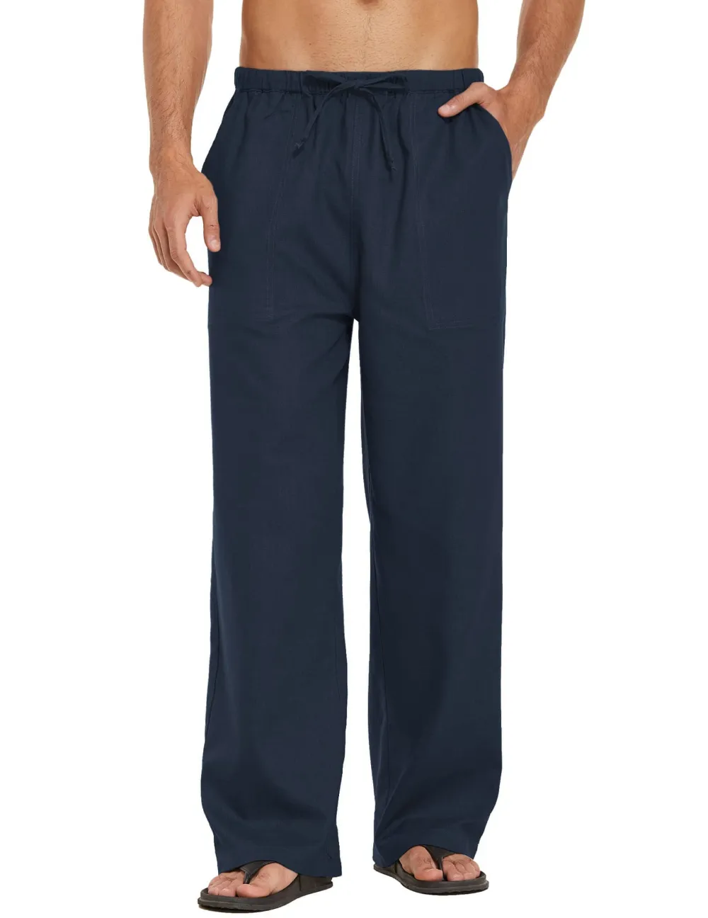 Raised Linen Waist Yoga Pants