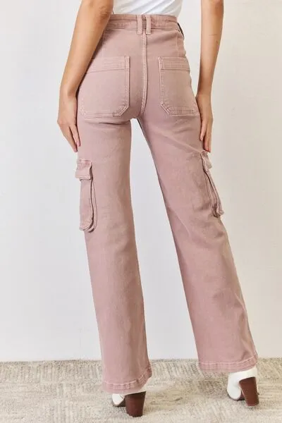 Elastic Waist Polished Denim Jeans