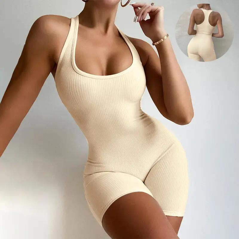 Minimalist Backless Sleeveless One-Piece Romper
